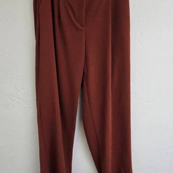 Nordstrom Linen Blend Trousers Rust, Size Large - Picture 3 of 5